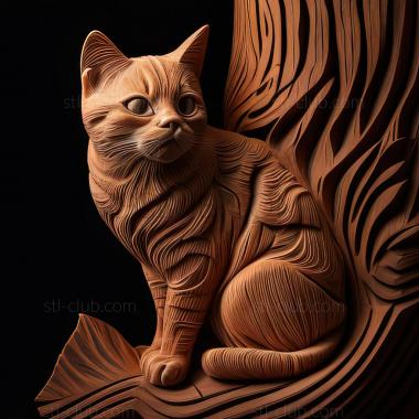 3D model st American Shorthair cat (STL)